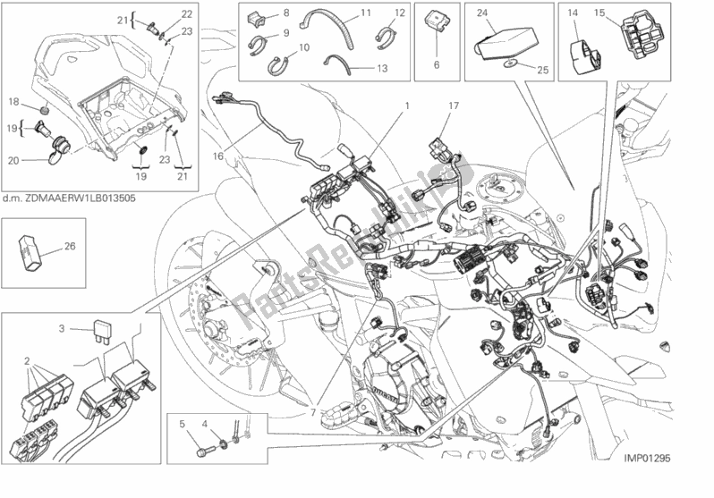 All parts for the 18b - Wiring Harness of the Ducati Multistrada 1260 Enduro Touring USA 2020